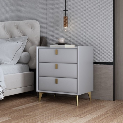 Elegant Three-Drawer Bedside Table