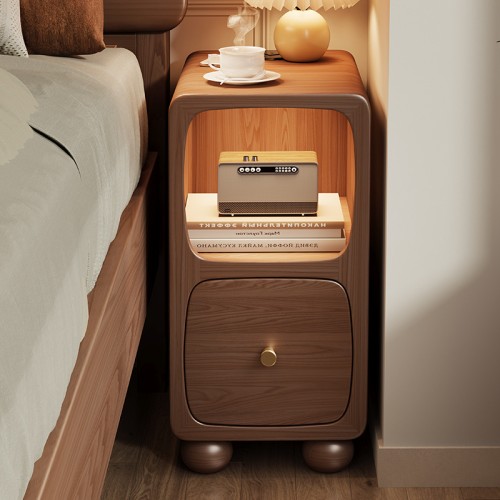 Compact Wooden Bedside Table