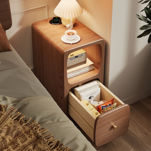 Compact Wooden Bedside Table