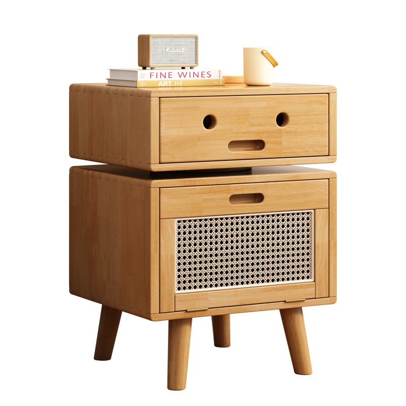 Nordic solid wood robot bedside table