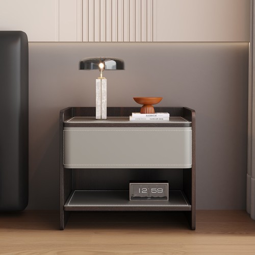 Modern Minimalist Leather Nightstand