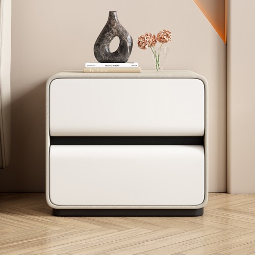 Modern Elegance: Dual-Drawer Bedside Table