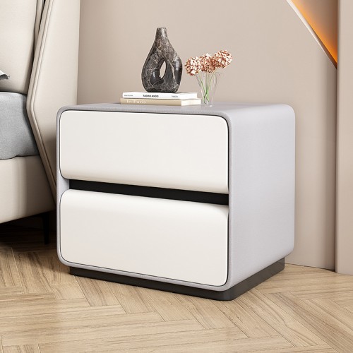 Modern Elegance: Dual-Drawer Bedside Table